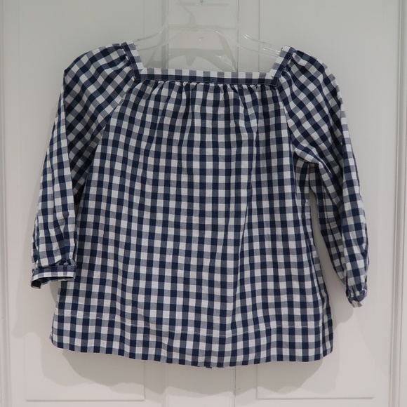 J Crew Checkered Top and Navy Shorts - Picture 3 of 5